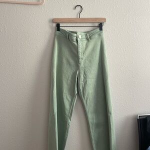 Zara Mint Green High-Waisted Pants